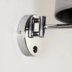 Wandleuchte Grau Metall Stoff