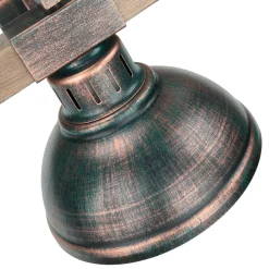 Wandleuchte HAKON Kupfer Antik Echt Holz Metall