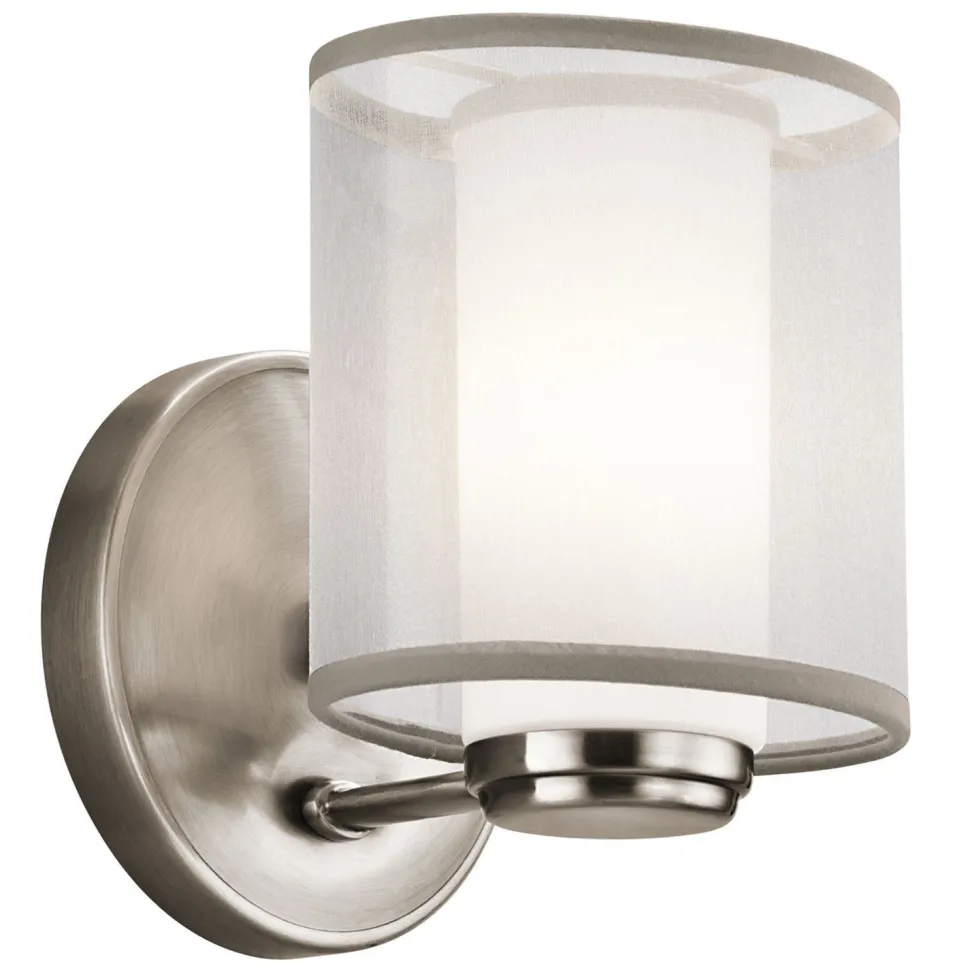 Wandleuchte HIRA Weiß Metall Organza B:13cm Lampe