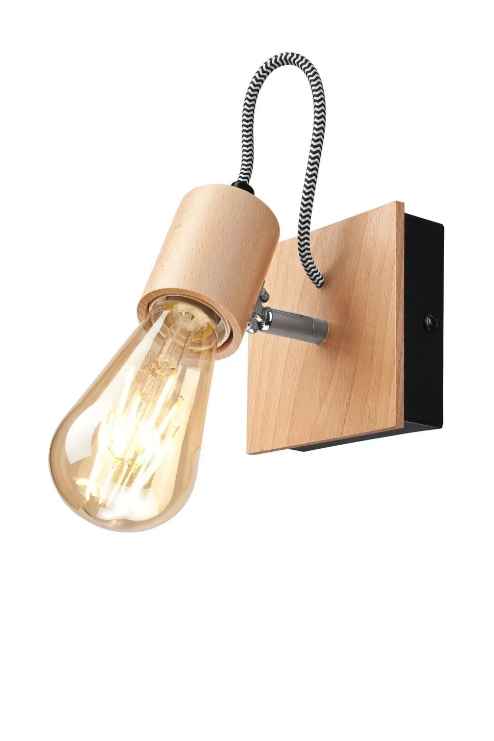 Wandleuchte Holz Metall beweglich E27 Jugendzimmer