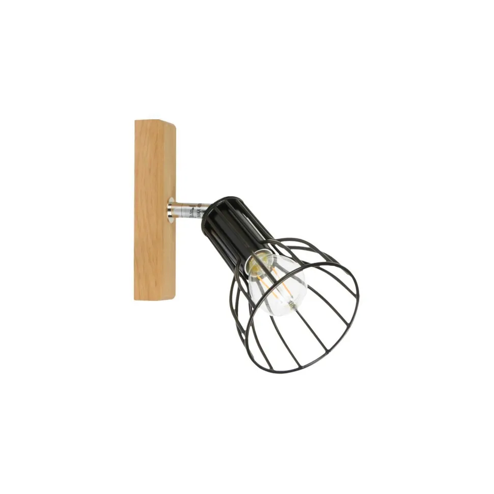 Wandleuchte Holz Schwarz dekorativ E14 beweglich