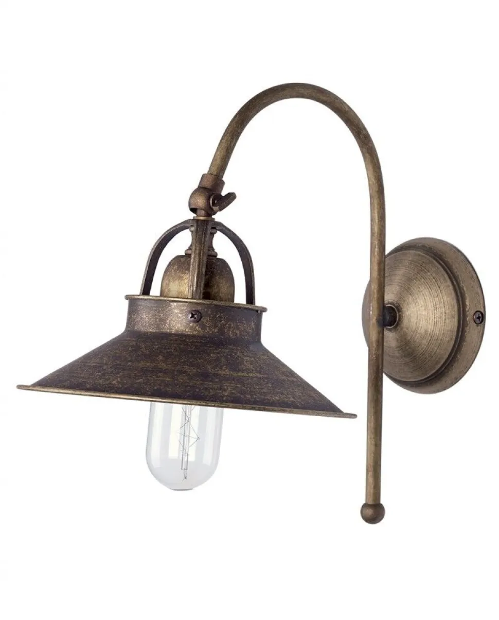 Wandleuchte in Bronze Antik aus Echt-Messing