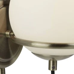 Wandleuchte in Messing Antik Weiß E14 Glas Metall XATIVA