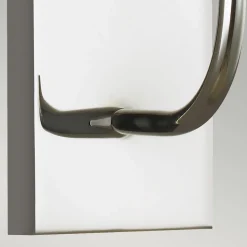 Wandleuchte in Nickel Weiß Metall Stoff E14 Jugendstil