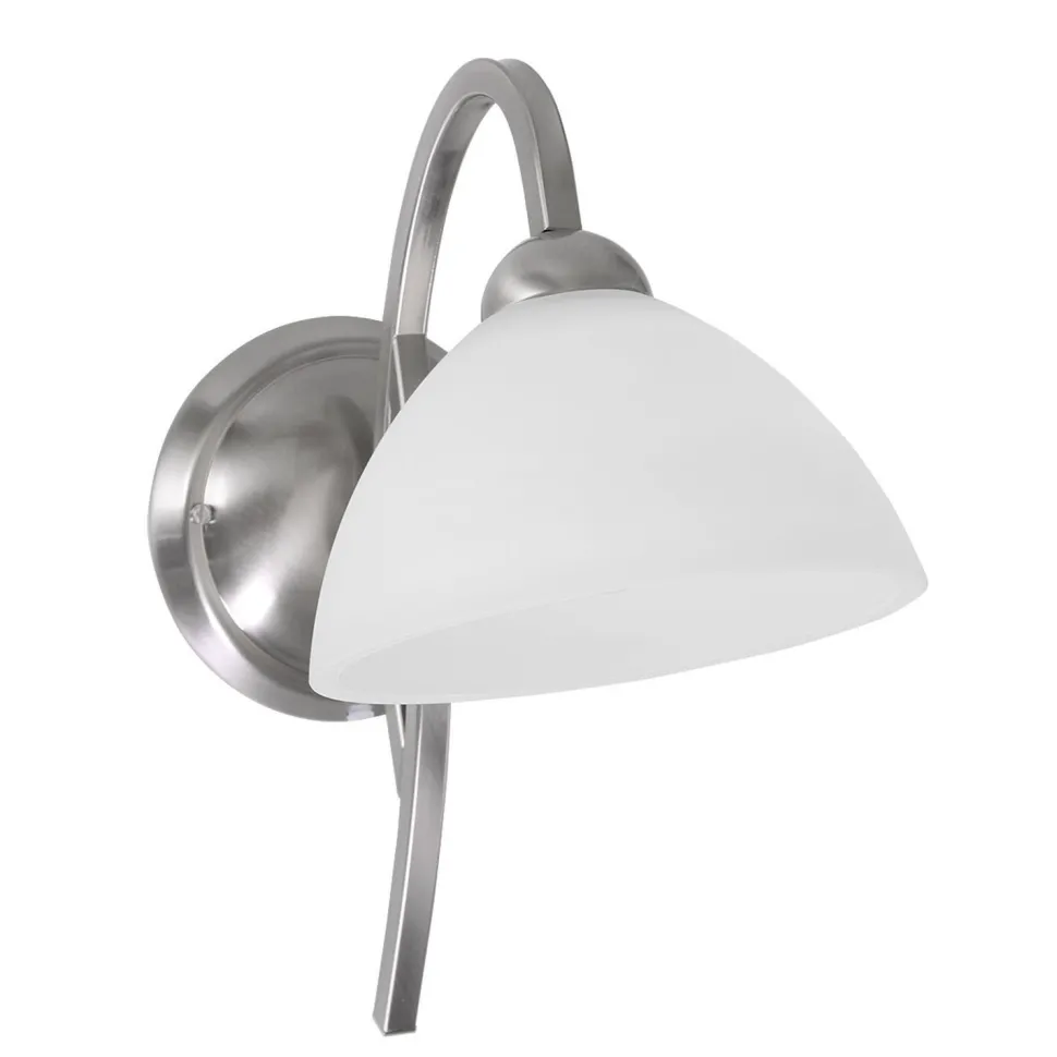 Wandleuchte in Stahl Weiß H:31 cm E27 Klassisch