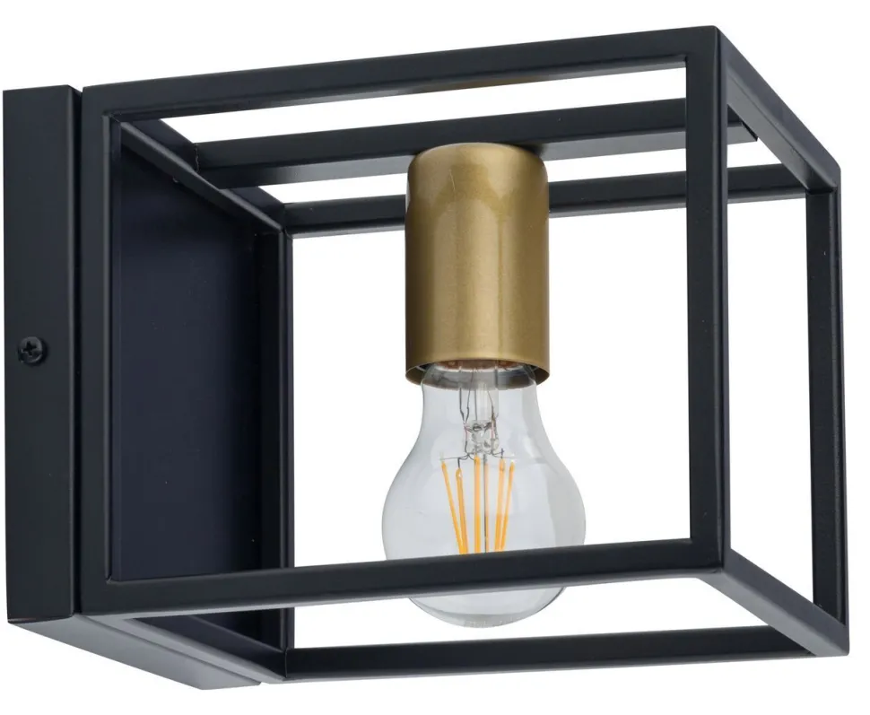 Wandleuchte Innen Schwarz Gold Metall T:21 cm dekorativ