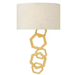 Wandleuchte JANNE Creme Gold B:30cm Design Lampe