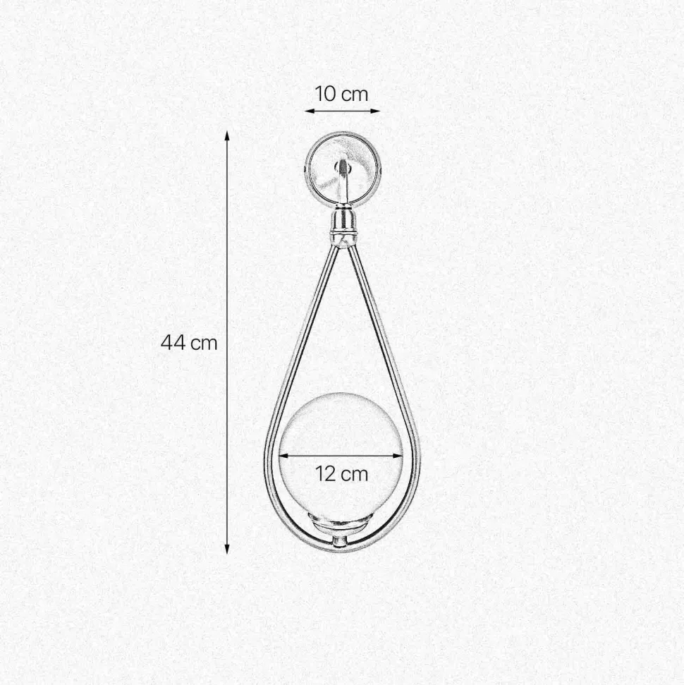Wandleuchte Jugendstil H: 44 cm Messing Glas in Bronze Weiß