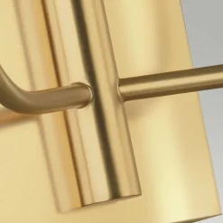 Wandleuchte Jugendstil in Messing Weiß Metall Stoff