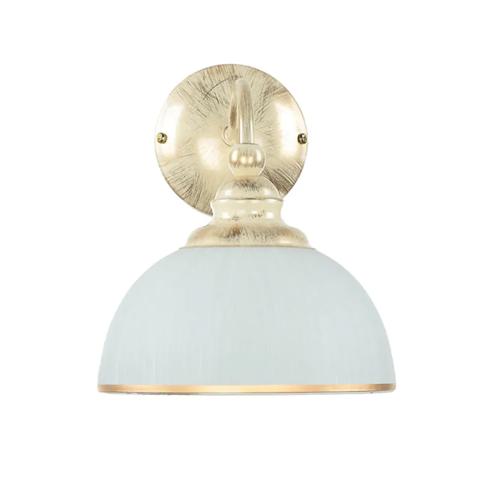 Wandleuchte Jugendstil in Weiß Gold Wohnzimmer Flur