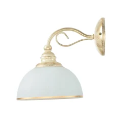 Wandleuchte Jugendstil in Weiß Gold Wohnzimmer Flur