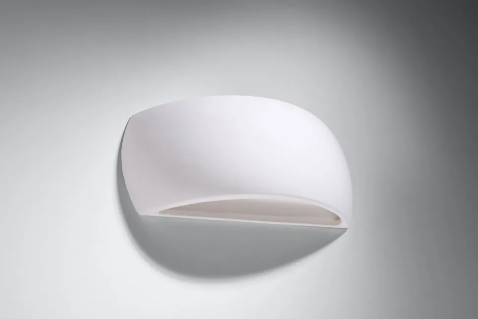 Wandleuchte Keramik 32 cm Up Down bemalbar Weiß