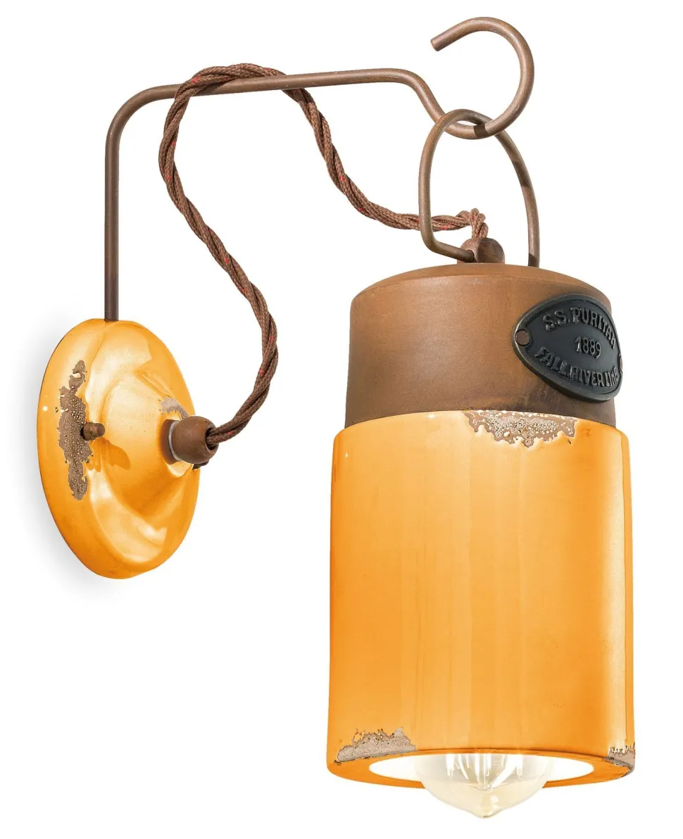 Wandleuchte Keramik Handarbeit E27 H: 33 cm Vintage