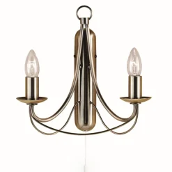 Wandleuchte klassisch mit in Messing Antik