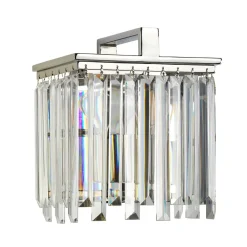 Wandleuchte Kristall Art Déco E27 in Nickel Klar E27