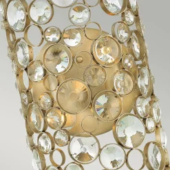 Wandleuchte Kristall Metall in Blattsilber dekorativ