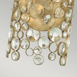 Wandleuchte Kristall Metall in Blattsilber dekorativ