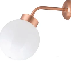 Wandleuchte Kugel Außen in Kupfer aus Messing IP43