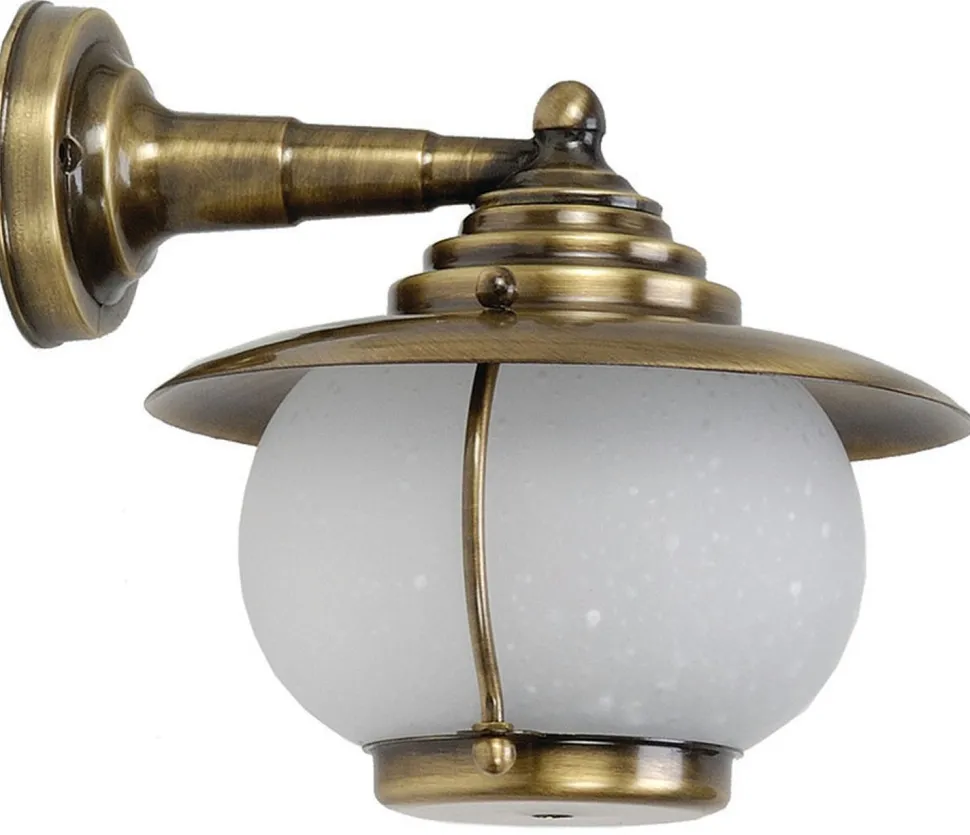 Wandleuchte Laterne Hof Messing Glas Maritim