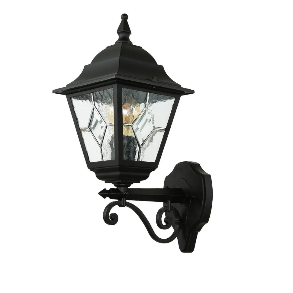 Wandleuchte LEADWORTH Schwarz IP43 Rustikal Haus