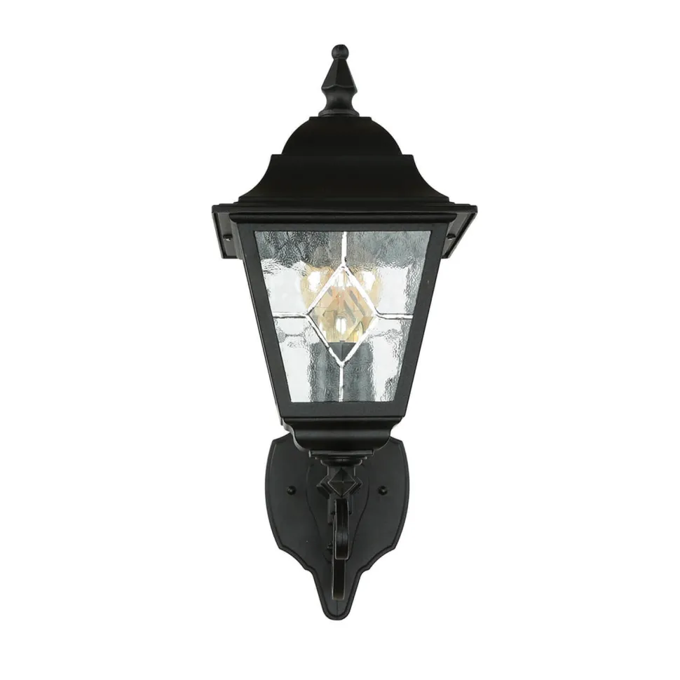 Wandleuchte LEADWORTH Schwarz IP43 Rustikal Haus