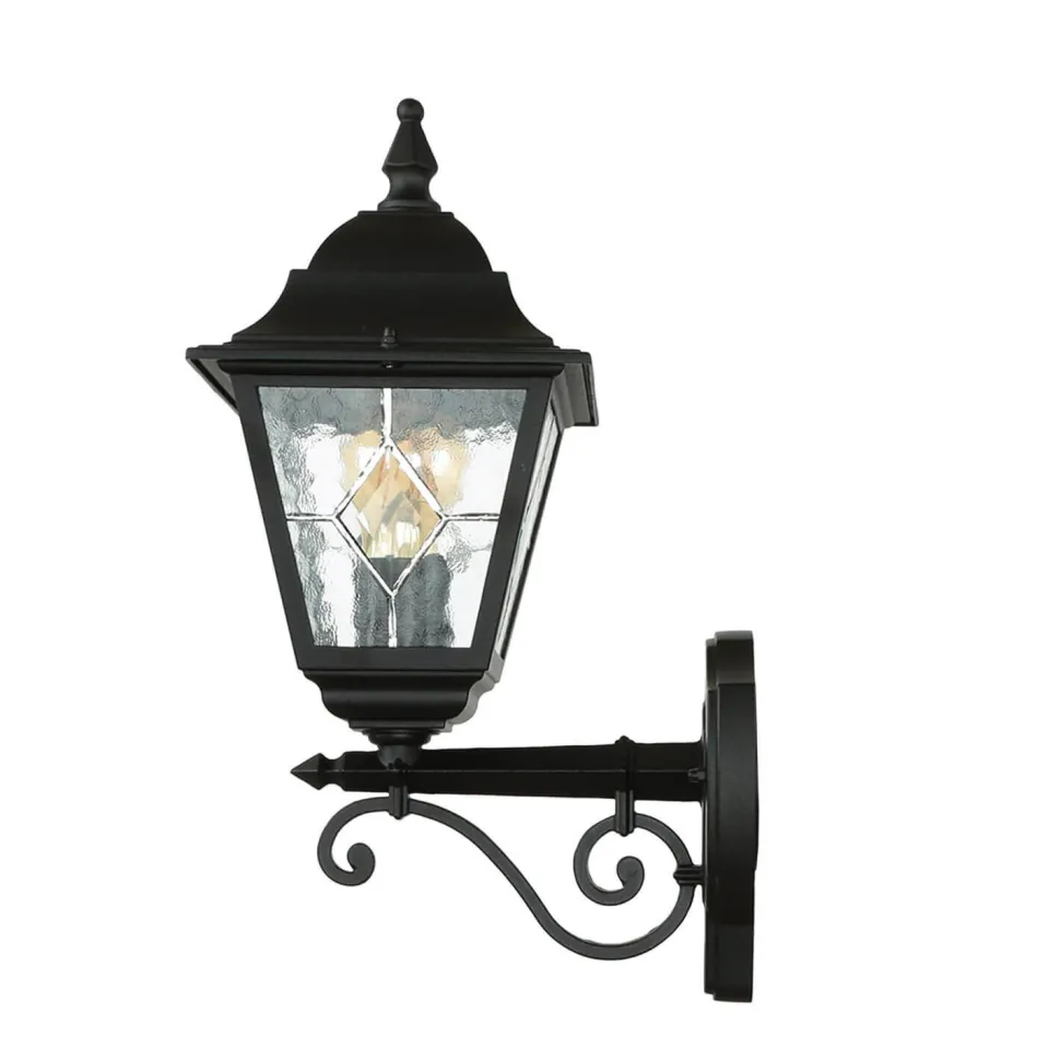 Wandleuchte LEADWORTH Schwarz IP43 Rustikal Haus