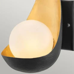 Wandleuchte LED G9 H: 25,4 cm 3000 K Schwarz Gold Weiß