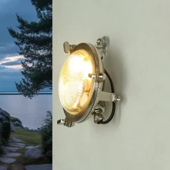 Wandleuchte Maritim G9 Ø 14 cm Messing Glas außen