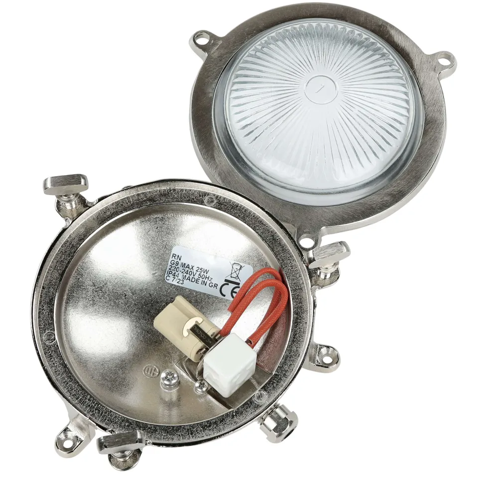 Wandleuchte Maritim G9 Ø 14 cm Messing Glas außen