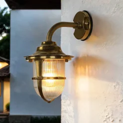 Wandleuchte Messing Maritim IP64 Haus Hof Haustür