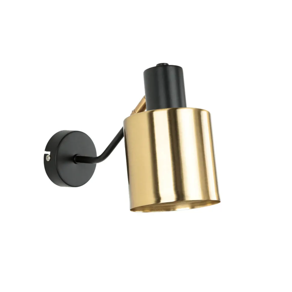 Wandleuchte Messing Schwarz verstellbar E27 Industrial