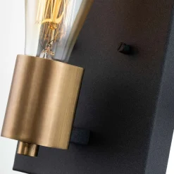 Wandleuchte Metall 22,5 cm hoch eckig klein für E27 QUINT