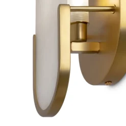 Wandleuchte Metall E14 H: 30,5 cm in Gold Weiß (Stein)