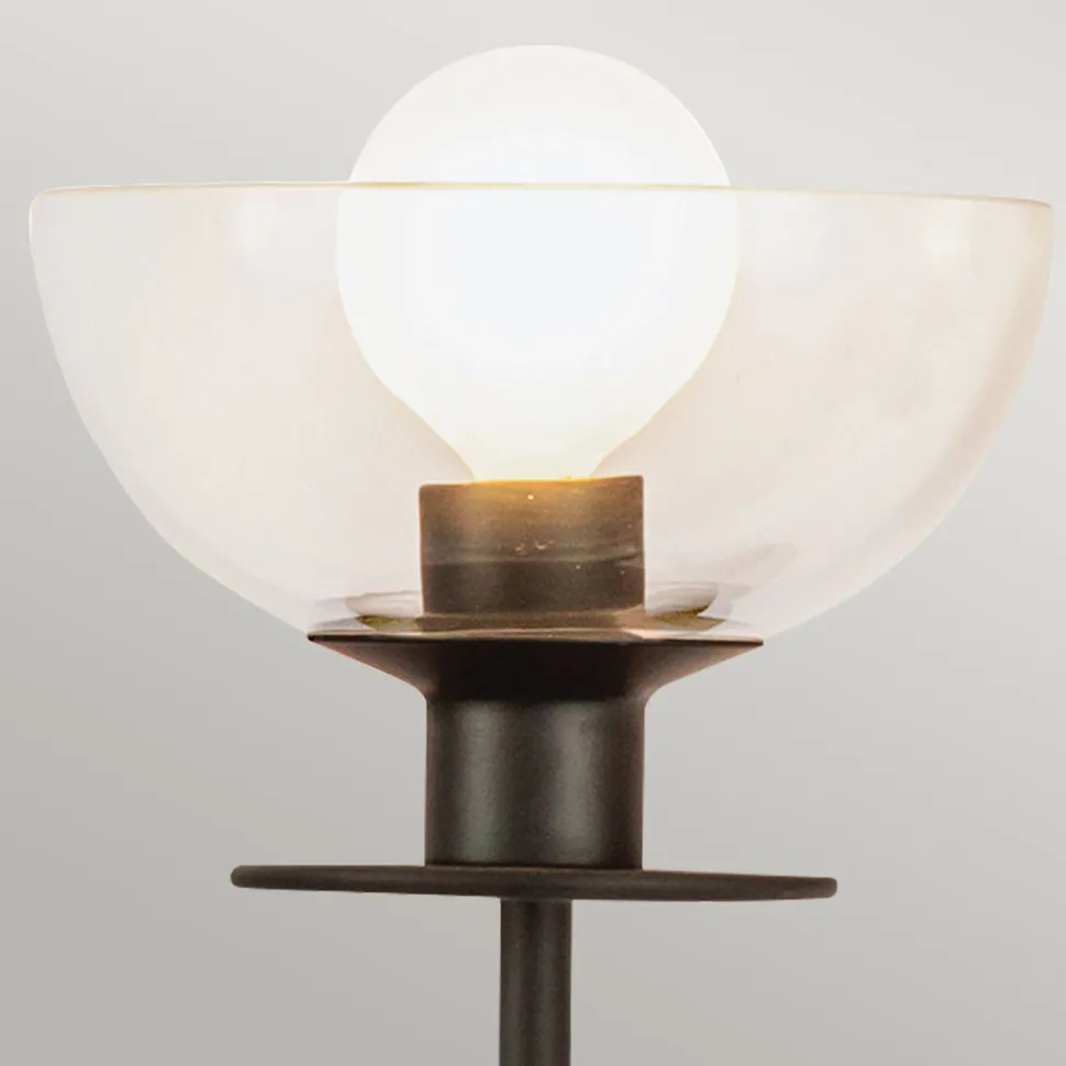 Wandleuchte Metall Glas 30,5 cm breit Schwarz E14 2-flammig