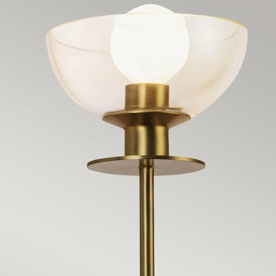 Wandleuchte Metall Glas 29,2 cm hoch in Gold gebürstet