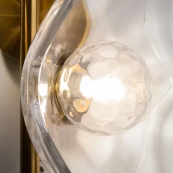 Wandleuchte Metall Glas 45 cm hoch in Messing G9 Modern