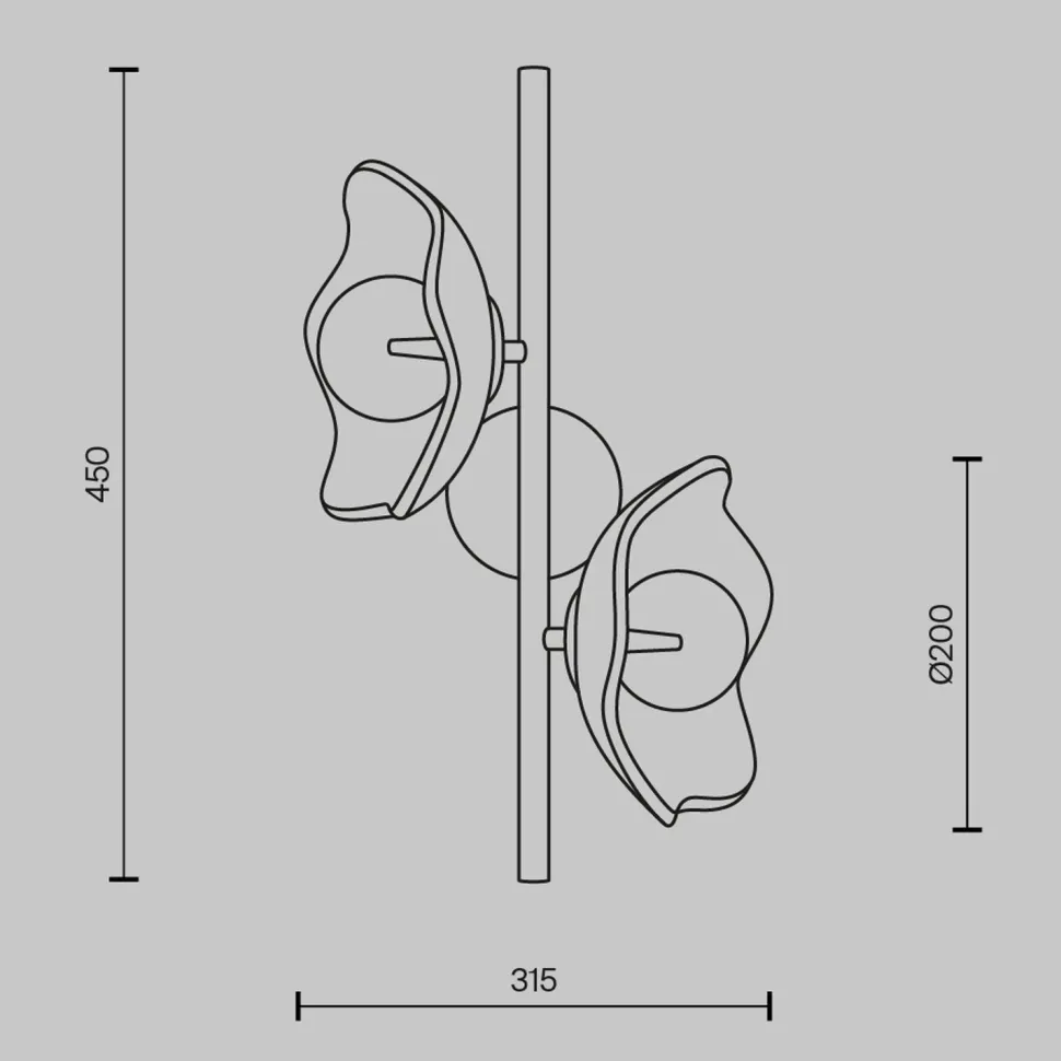 Wandleuchte Metall Glas 45 cm hoch in Messing G9 Modern