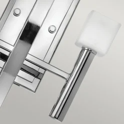 Wandleuchte Metall Glas H: 50 cm Chrom Weiß mit 2x G9 LED