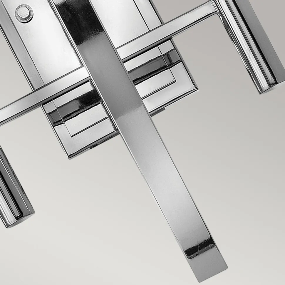 Wandleuchte Metall Glas H: 50 cm Chrom Weiß mit 2x G9 LED