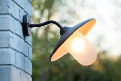 Wandleuchte Metall Glas Rostbraun H:24 cm IP44 Garten