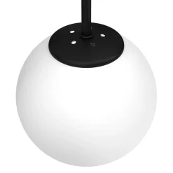 Wandleuchte Metall Glas Schwarz Weiß E14 Kugel blendarm