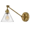Wandleuchte Metall Glas verstellbar E27 in Messing Antik