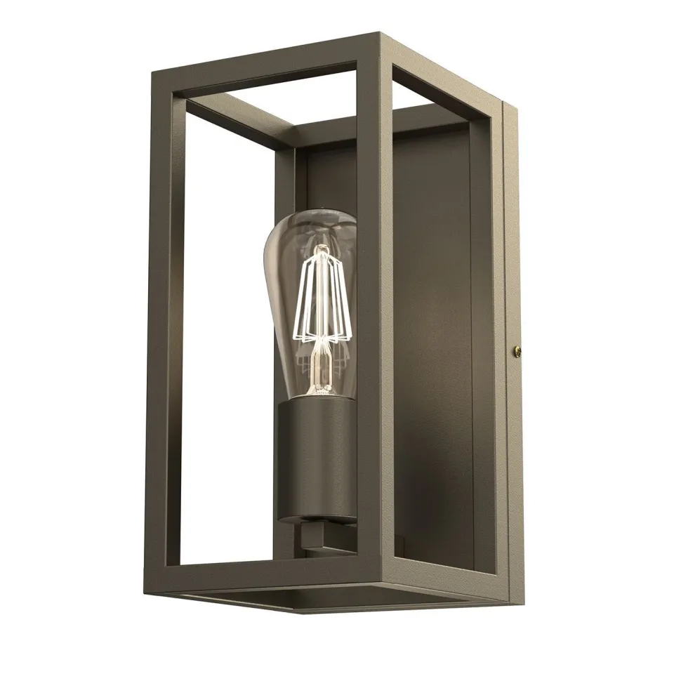 Wandleuchte Metall in Titanium Gold B:15 cm E27 Zeitlos