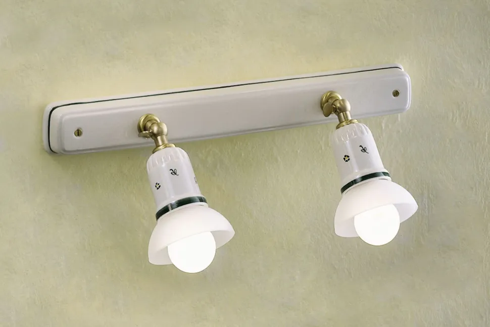 Wandleuchte Metall Keramik verstellbar E14 2-flammig