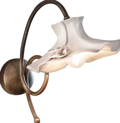 Wandleuchte Metall Keramik E14 30 cm hoch Landhaus Stil