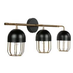 Wandleuchte Metall Loft Design in Schwarz Gold QUINN