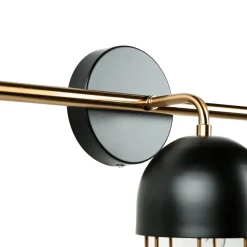 Wandleuchte Metall Loft Design in Schwarz Gold QUINN