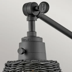 Wandleuchte Metall Rattan E27 verstellbar Schwarz vielseitig