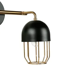 Wandleuchte Metall Schwarz Gold Loft Design 2x E14 QUINN