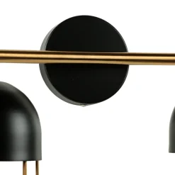 Wandleuchte Metall Schwarz Gold Loft Design 2x E14 QUINN